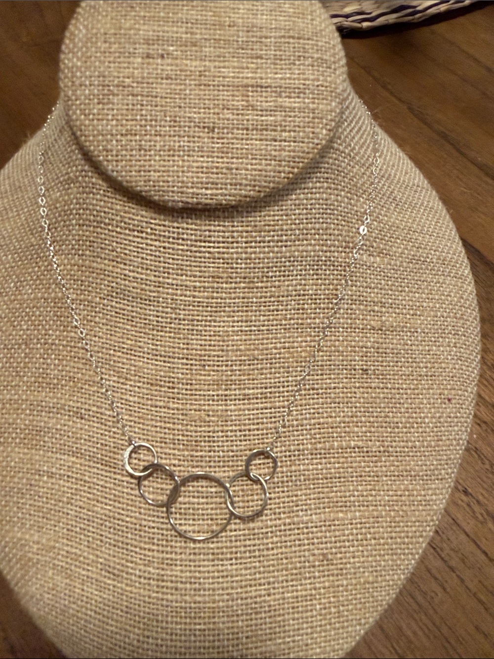 Sterling Silver Multi-Ring Pendant Necklace - .925 Silver